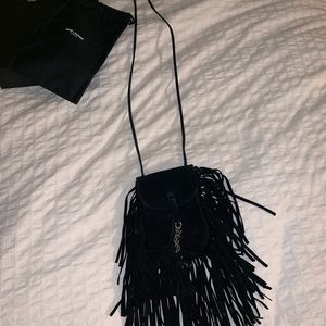 Saint Laurent Anita Black Fringe Bag
